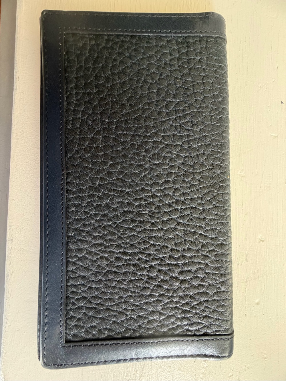 Vintage Dooney & Bourke Black Pebbled Leather Checkbook Wallet Made in USA - Picture 3 of 5
